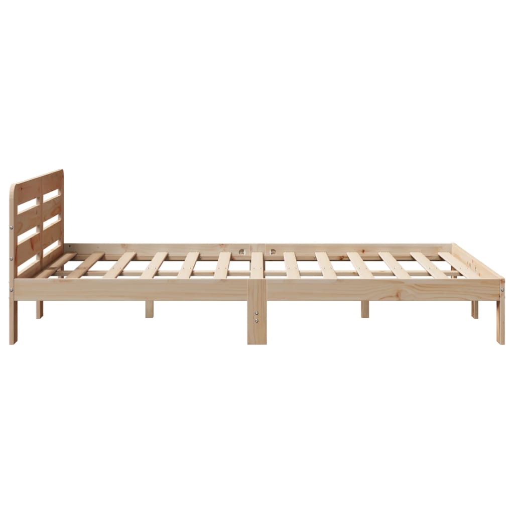 Solid wood bed without mattress 140x190 cm pinewood