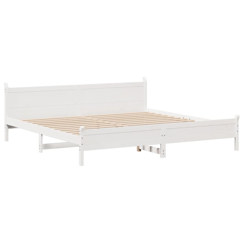 Solid wood bed without mattress white 180x200 cm pinewood