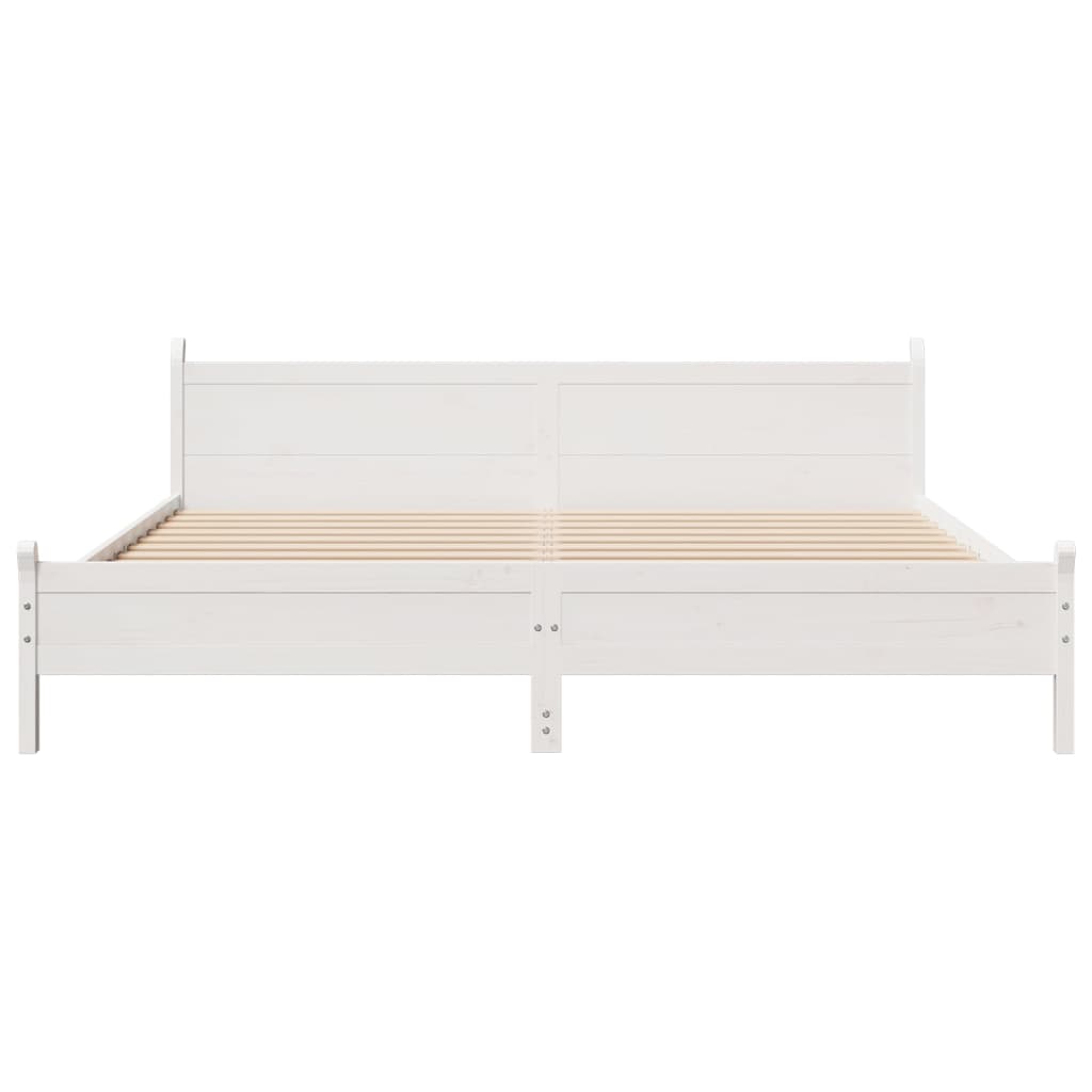 Solid wood bed without mattress white 180x200 cm pinewood