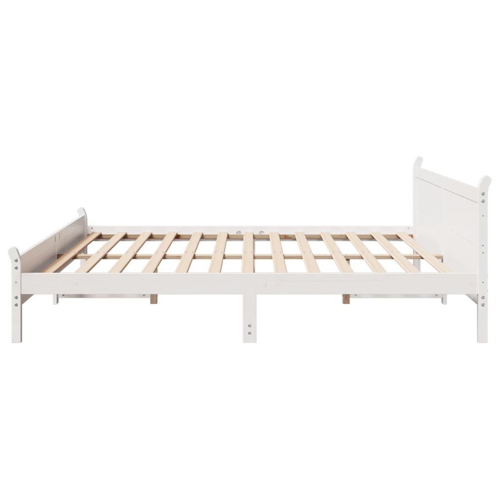 Solid wood bed without mattress white 180x200 cm pinewood