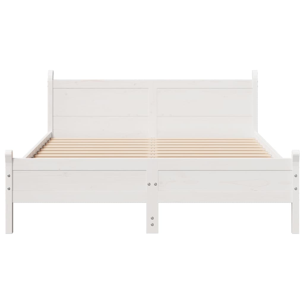 Solid wood bed without mattress white 160x200 pinewood