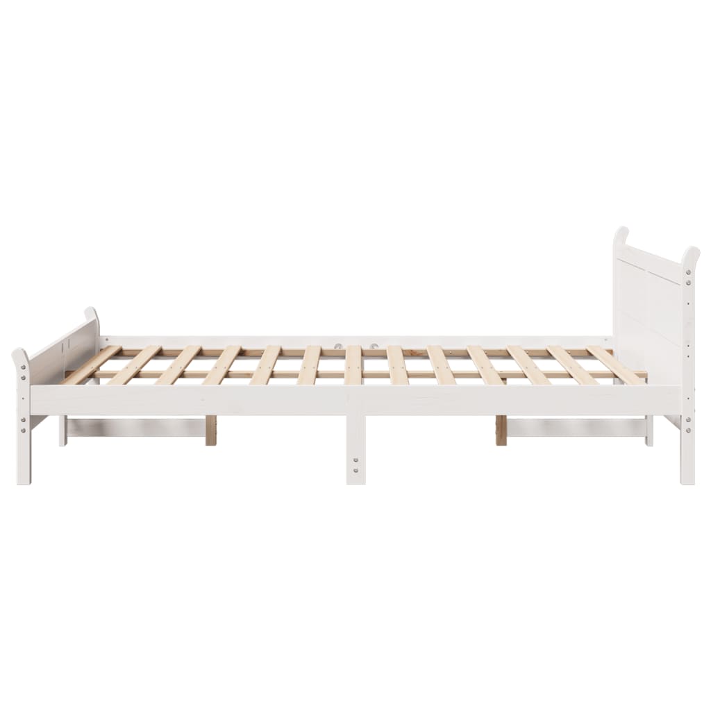 Solid wood bed without mattress white 160x200 pinewood