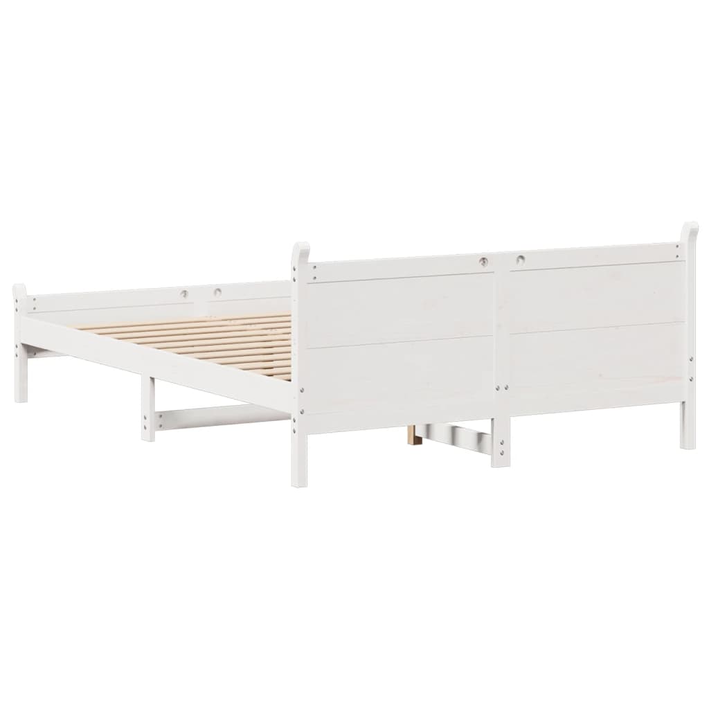 Solid wood bed without mattress white 160x200 pinewood