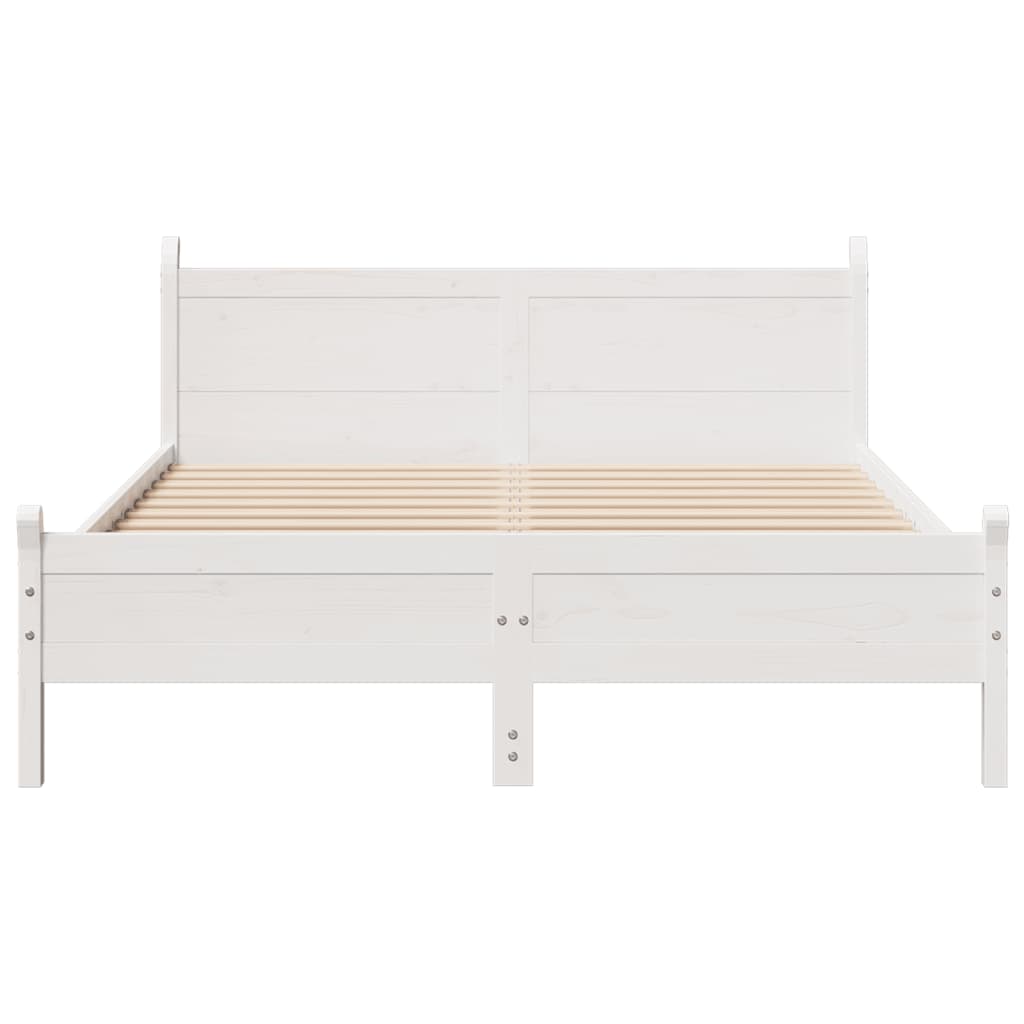 Solid wood bed without mattress white 140x200 cm pinewood