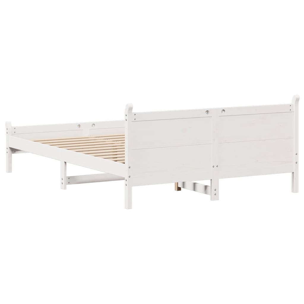 Solid wood bed without mattress white 140x200 cm pinewood