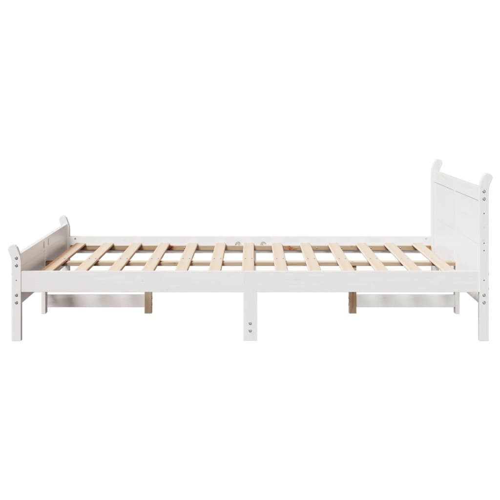 Solid wood bed without mattress white 120x200 cm pinewood