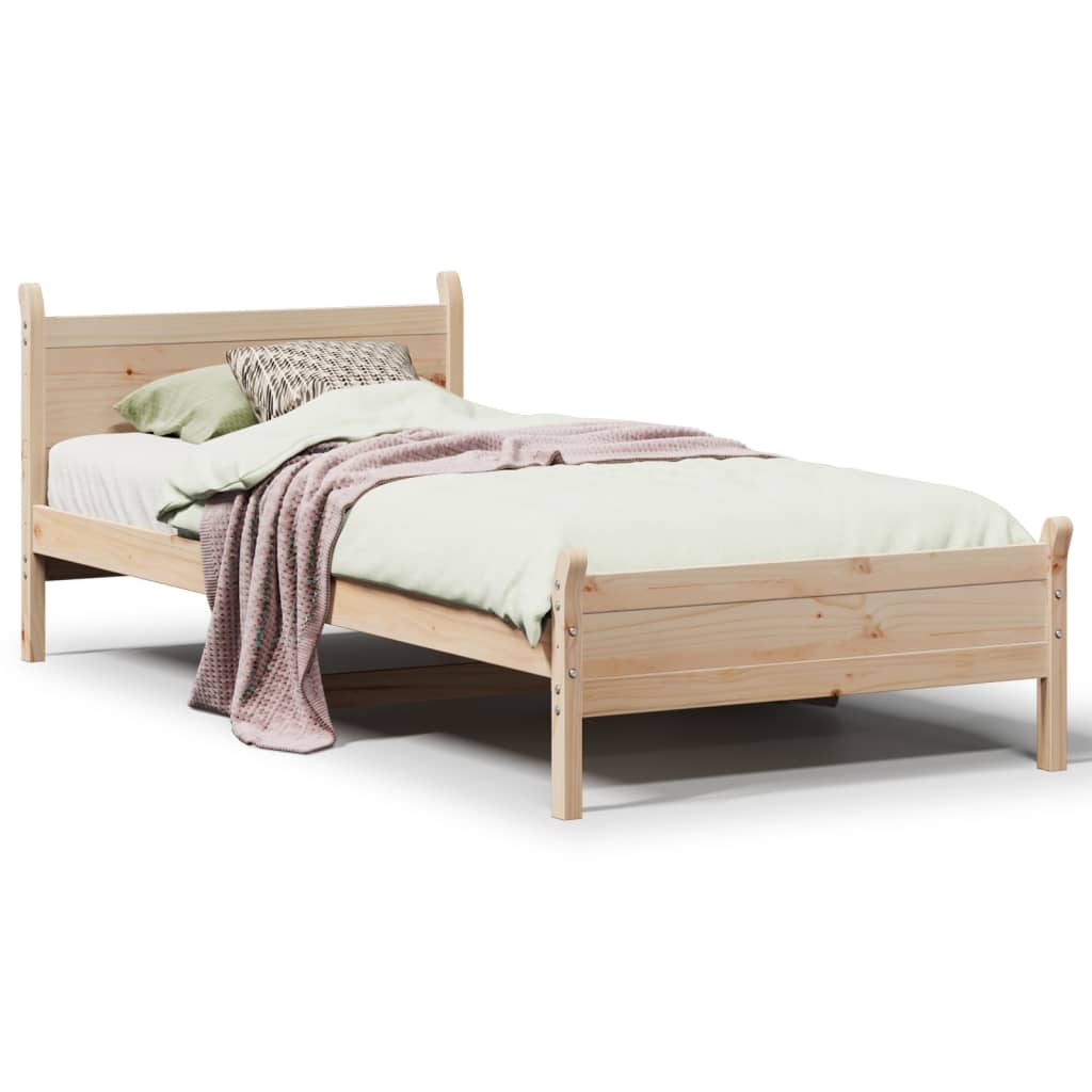 Solid wood bed without mattress 90x200 pinewood