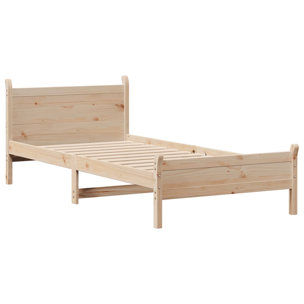 Solid wood bed without mattress 90x200 pinewood