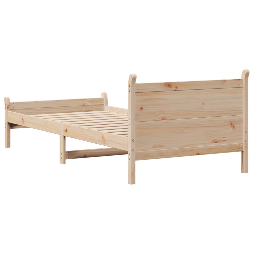 Solid wood bed without mattress 90x200 pinewood