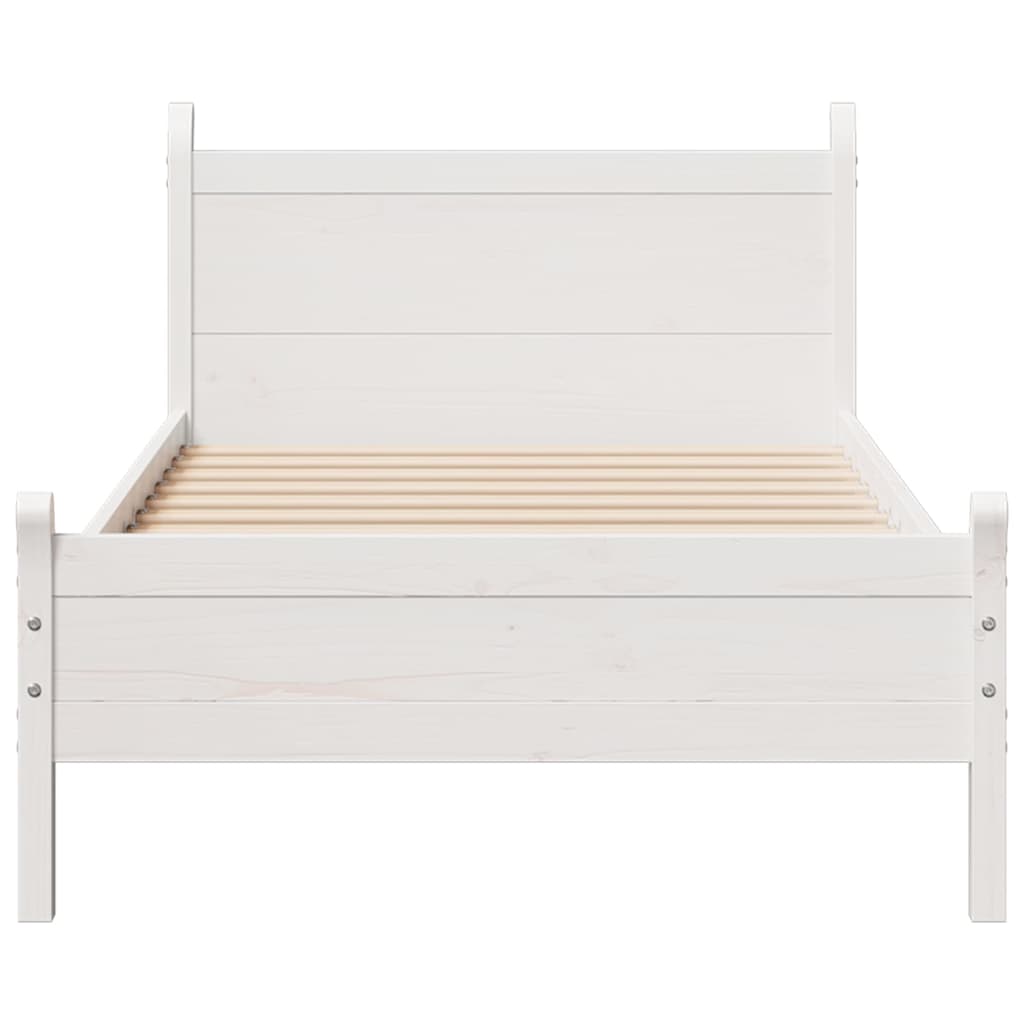 Solid wood bed without mattress white 90x200 cm pinewood