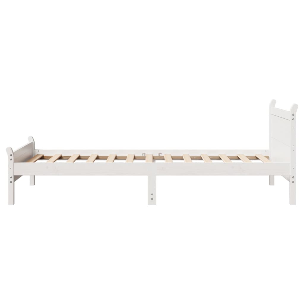 Solid wood bed without mattress white 90x200 cm pinewood