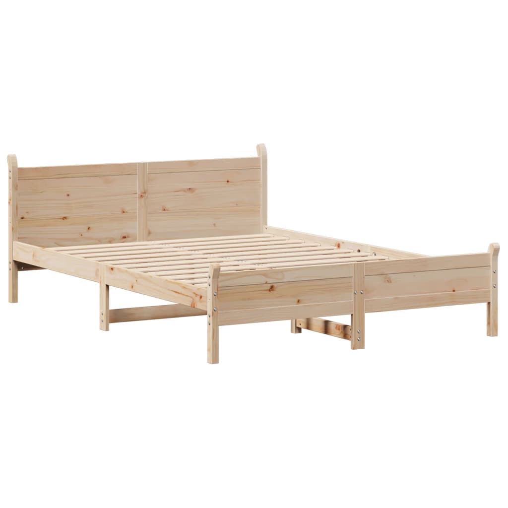 Solid wood bed without mattress 140x190 cm pinewood