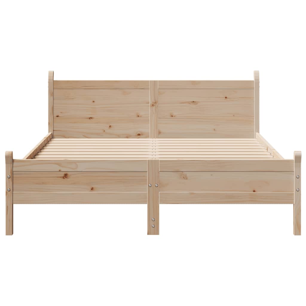 Solid wood bed without mattress 140x190 cm pinewood