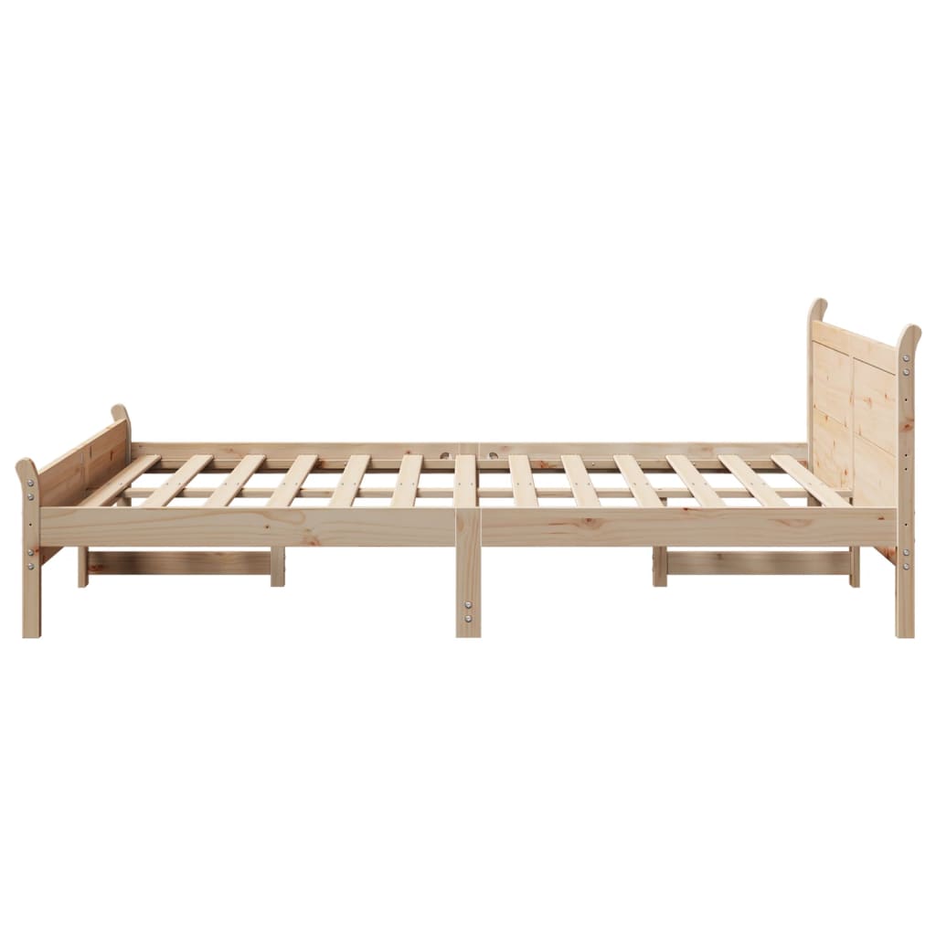 Solid wood bed without mattress 140x190 cm pinewood