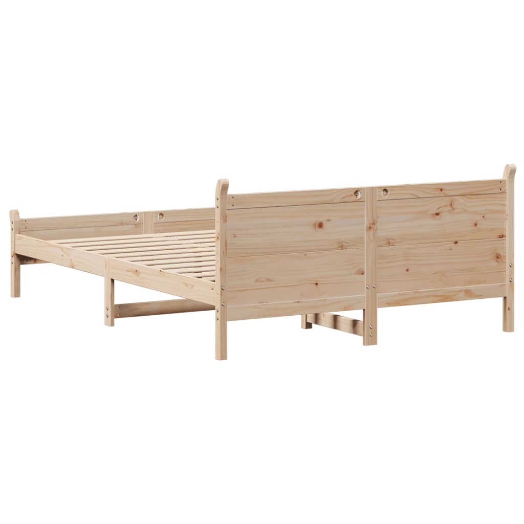 Solid wood bed without mattress 140x190 cm pinewood