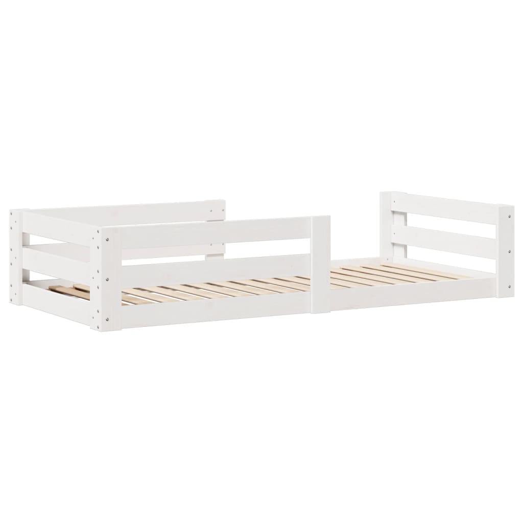 Solid wood bed without mattress white 80x200 cm pinewood