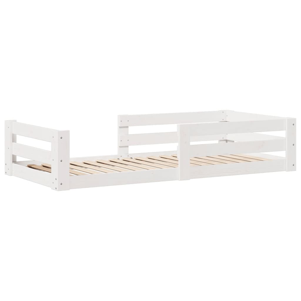 Solid wood bed without mattress white 100x200 cm pinewood