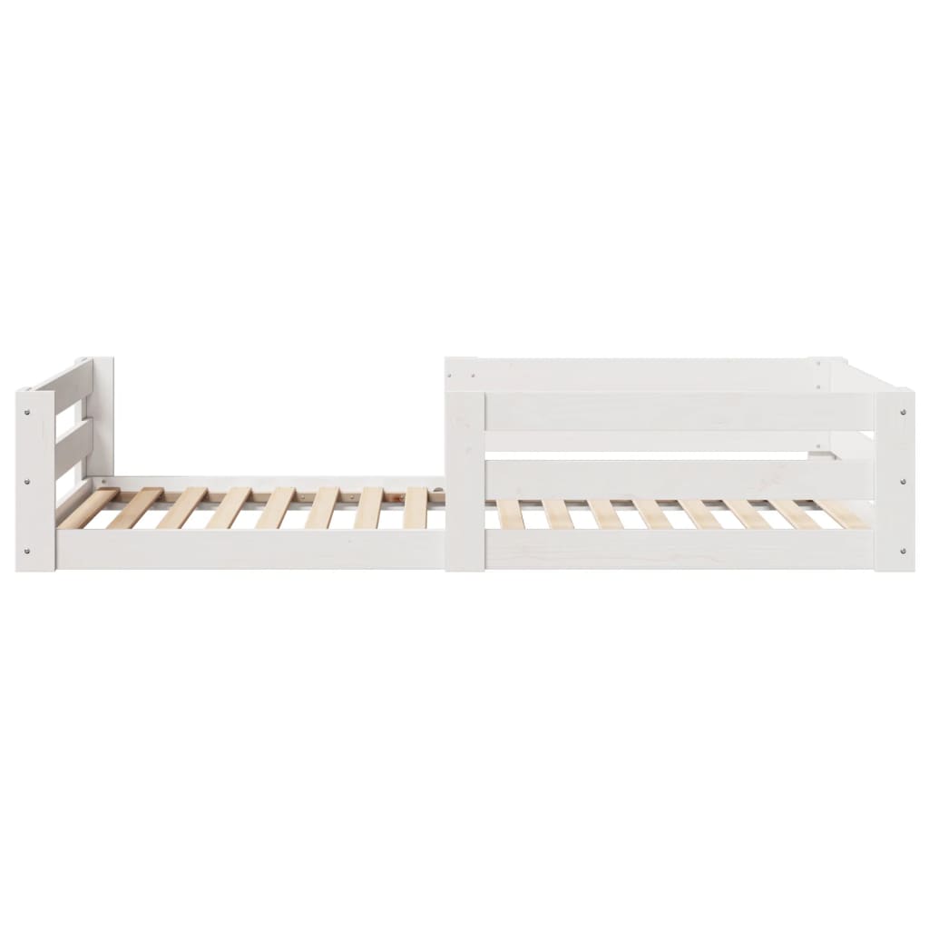 Solid wood bed without mattress white 100x200 cm pinewood