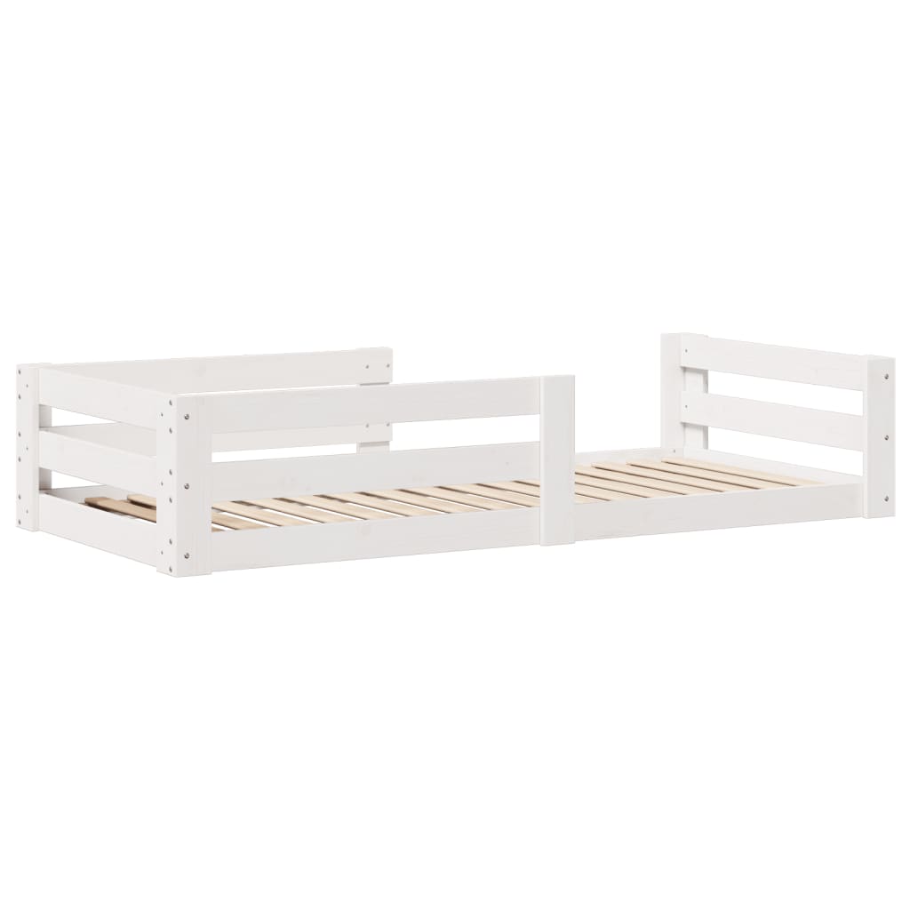 Solid wood bed without mattress white 100x200 cm pinewood