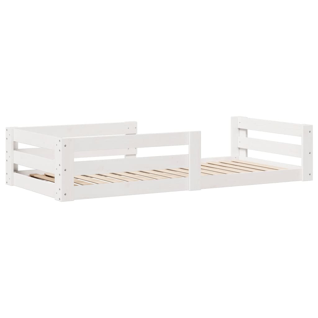 Solid wood bed without mattress white 70x140 cm pinewood