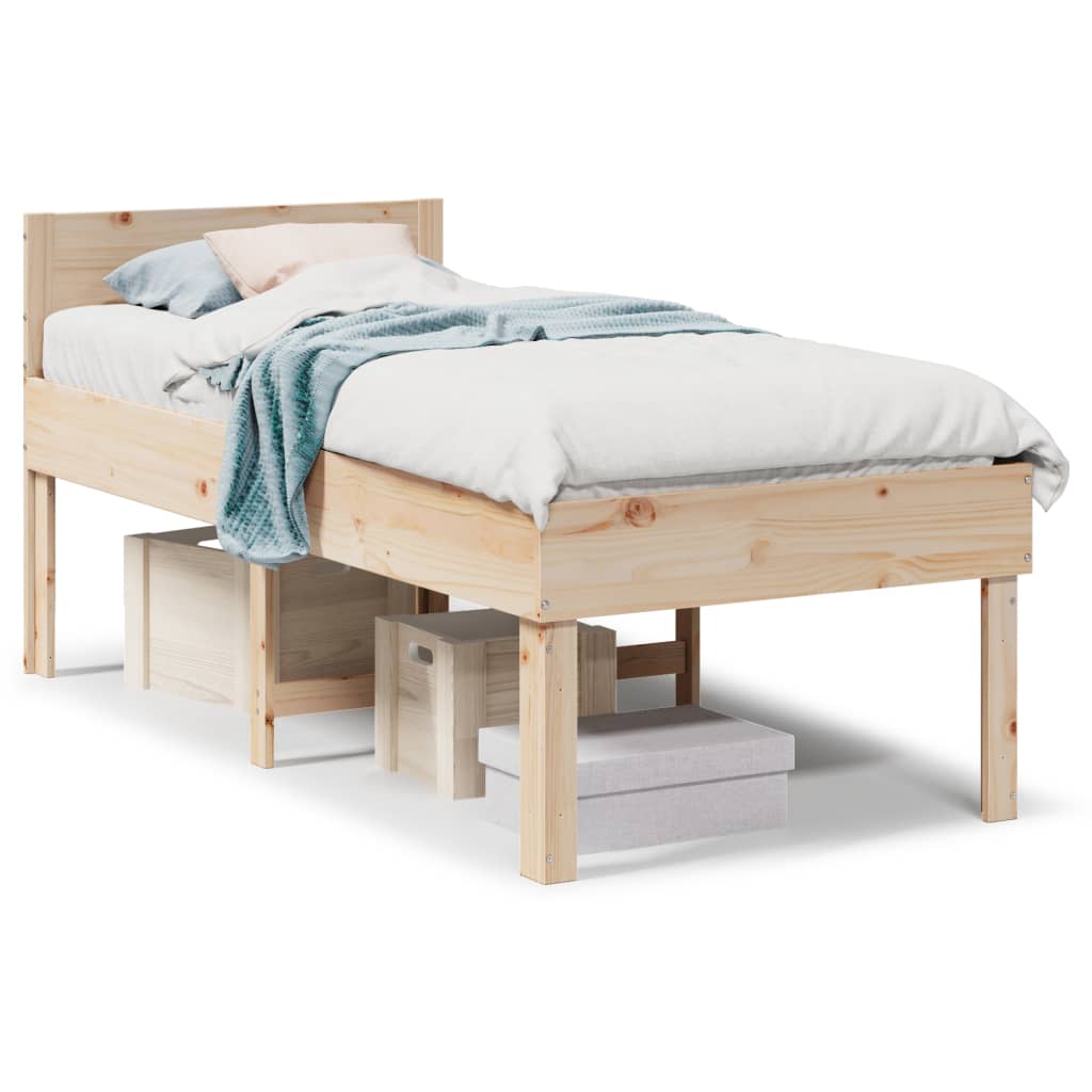 Solid wood bed without mattress 90x200 pinewood