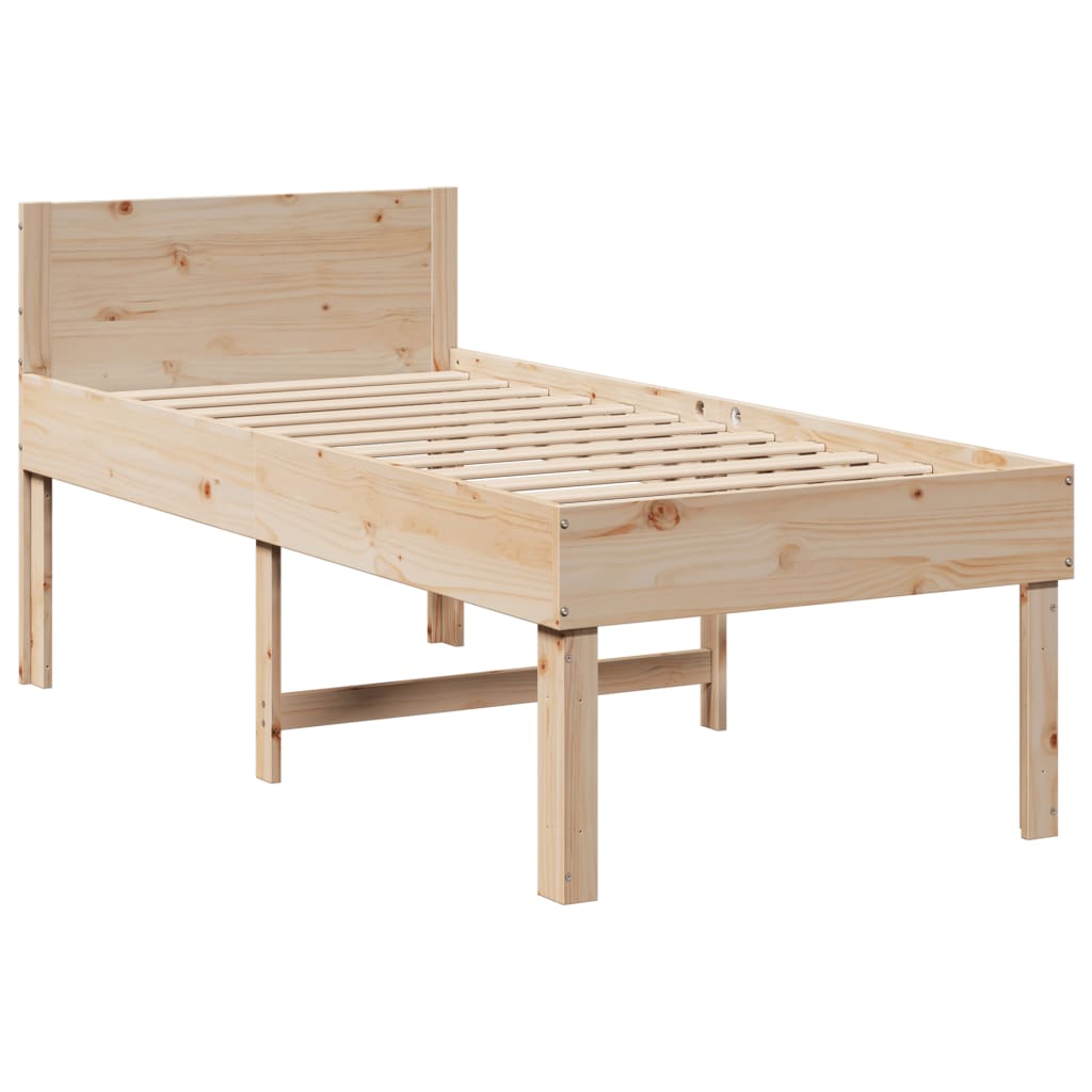 Solid wood bed without mattress 90x200 pinewood