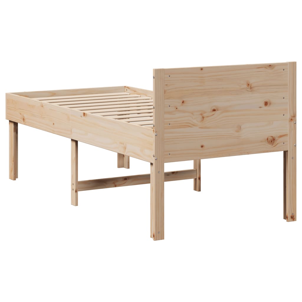 Solid wood bed without mattress 90x200 pinewood