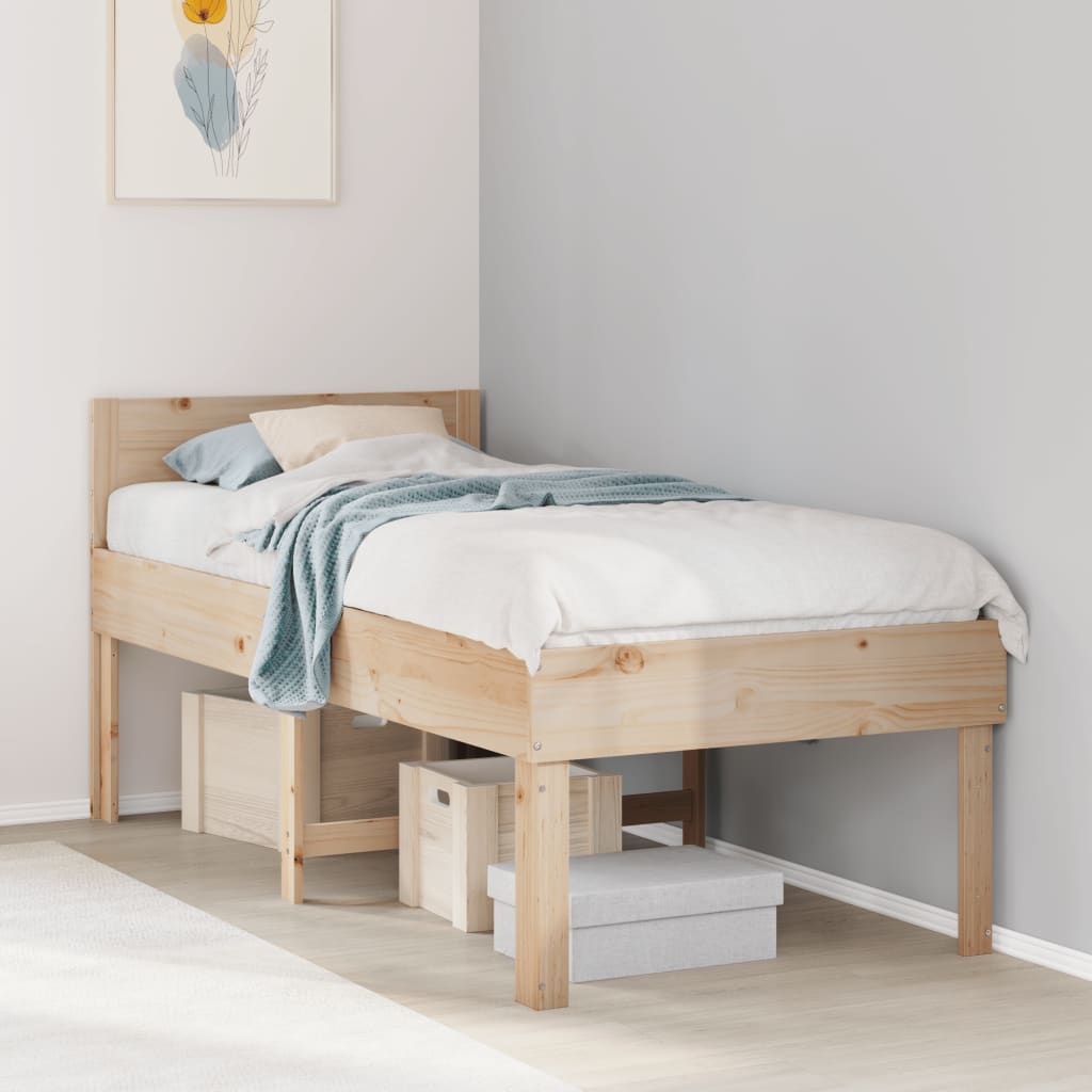 Solid wood bed without mattress 90x200 pinewood