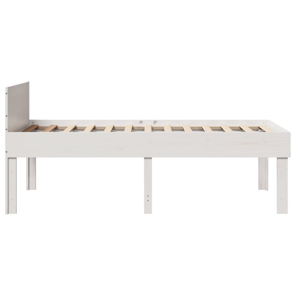 Solid wood bed without mattress white 90x200 cm pinewood