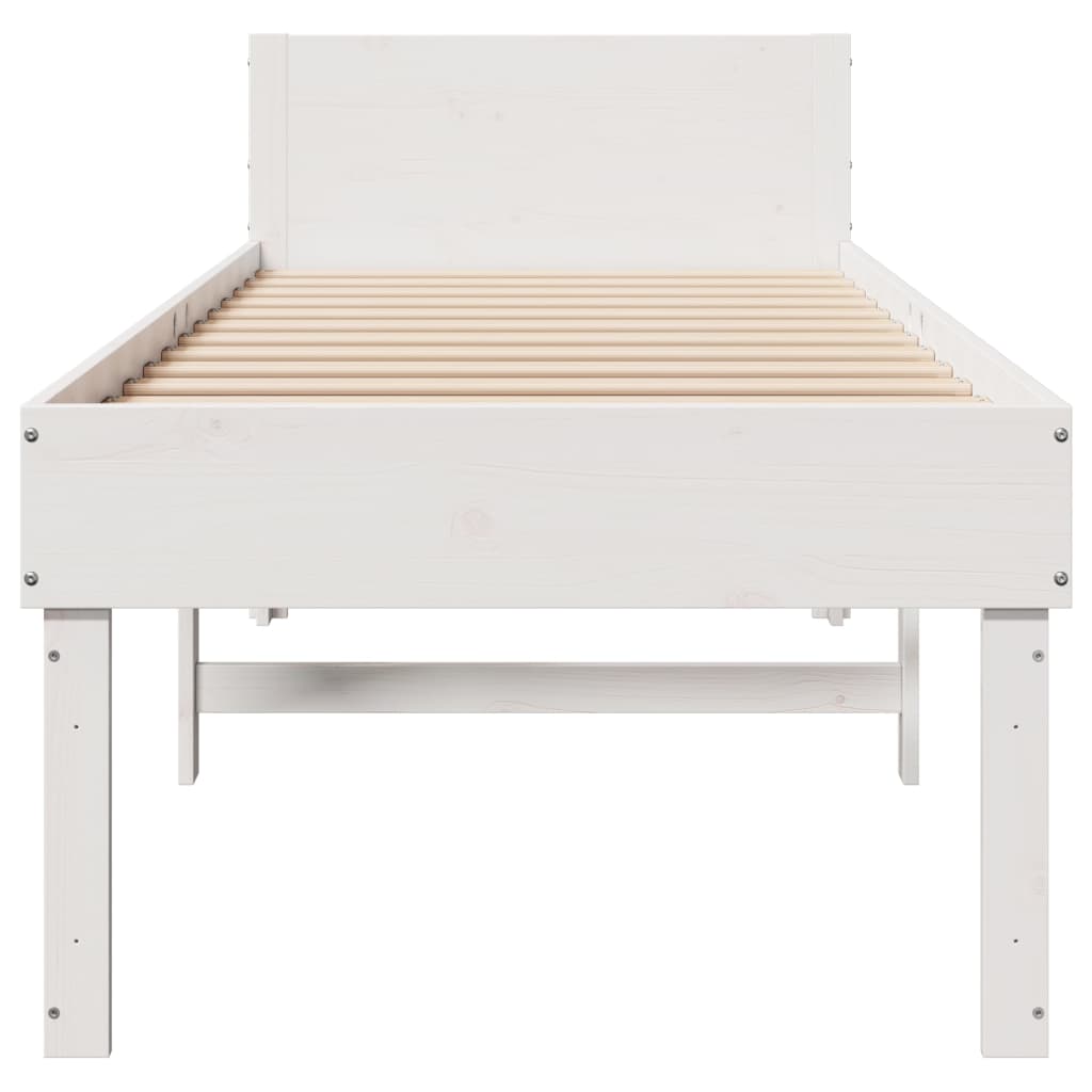 Solid wood bed without mattress white 90x190 cm pinewood