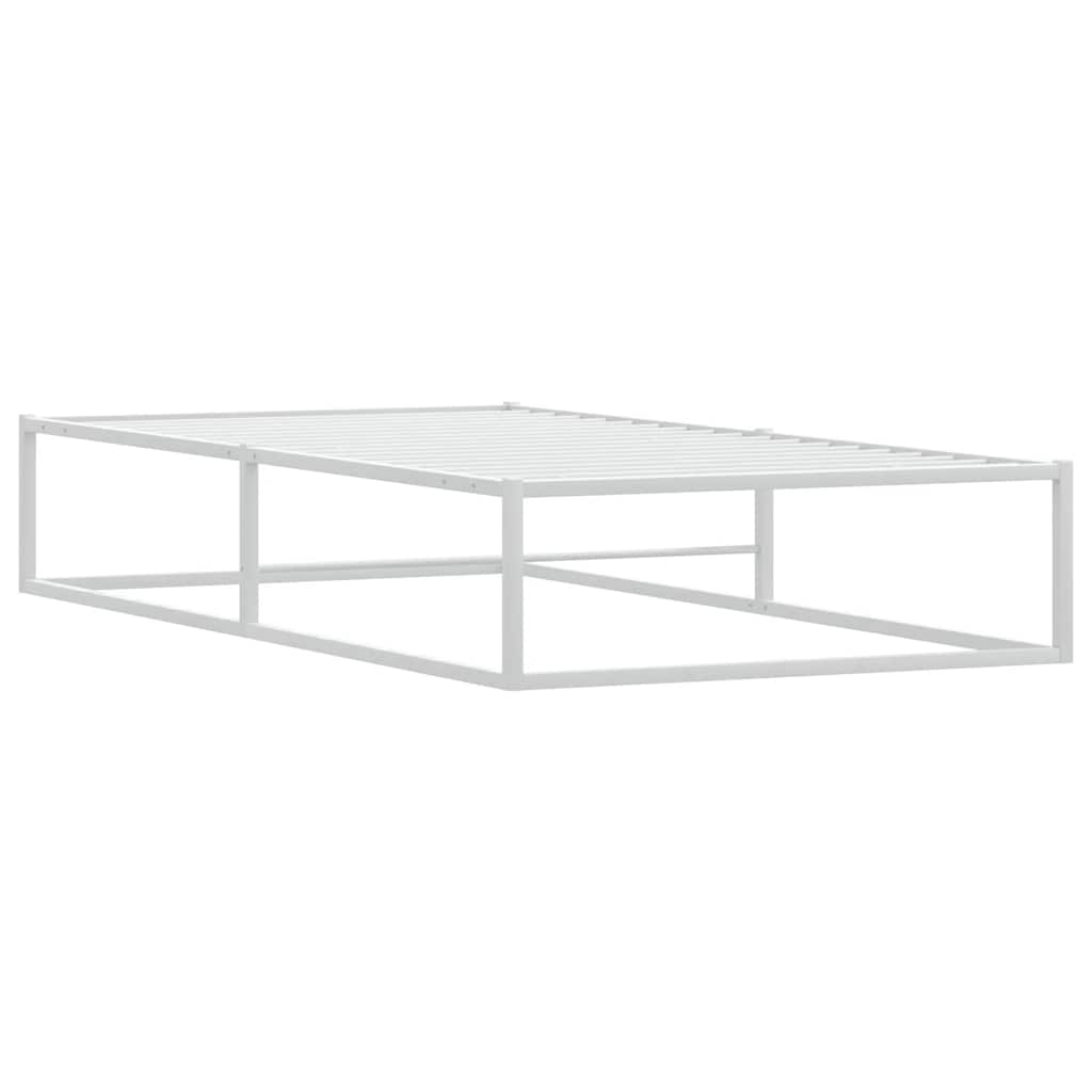 Bed frame without mattress white 90x200 cm metal