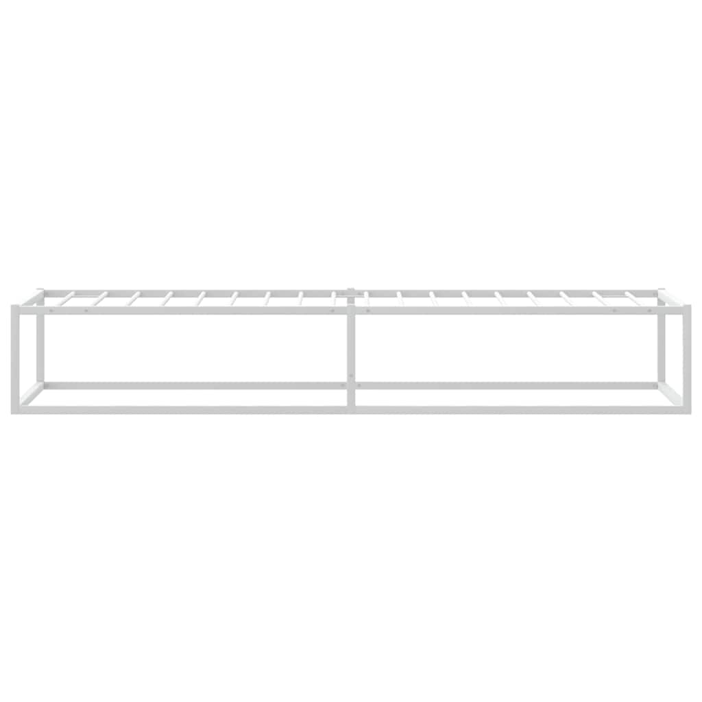 Bed frame without mattress white 90x200 cm metal