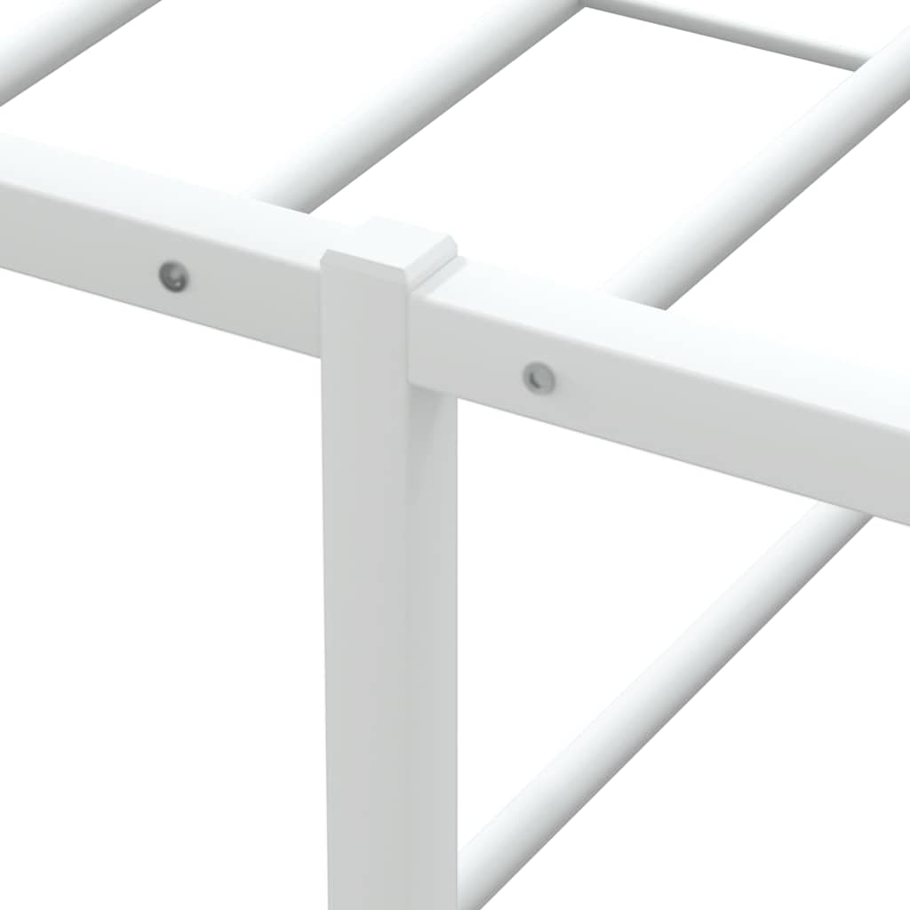 Bed frame without mattress white 90x200 cm metal