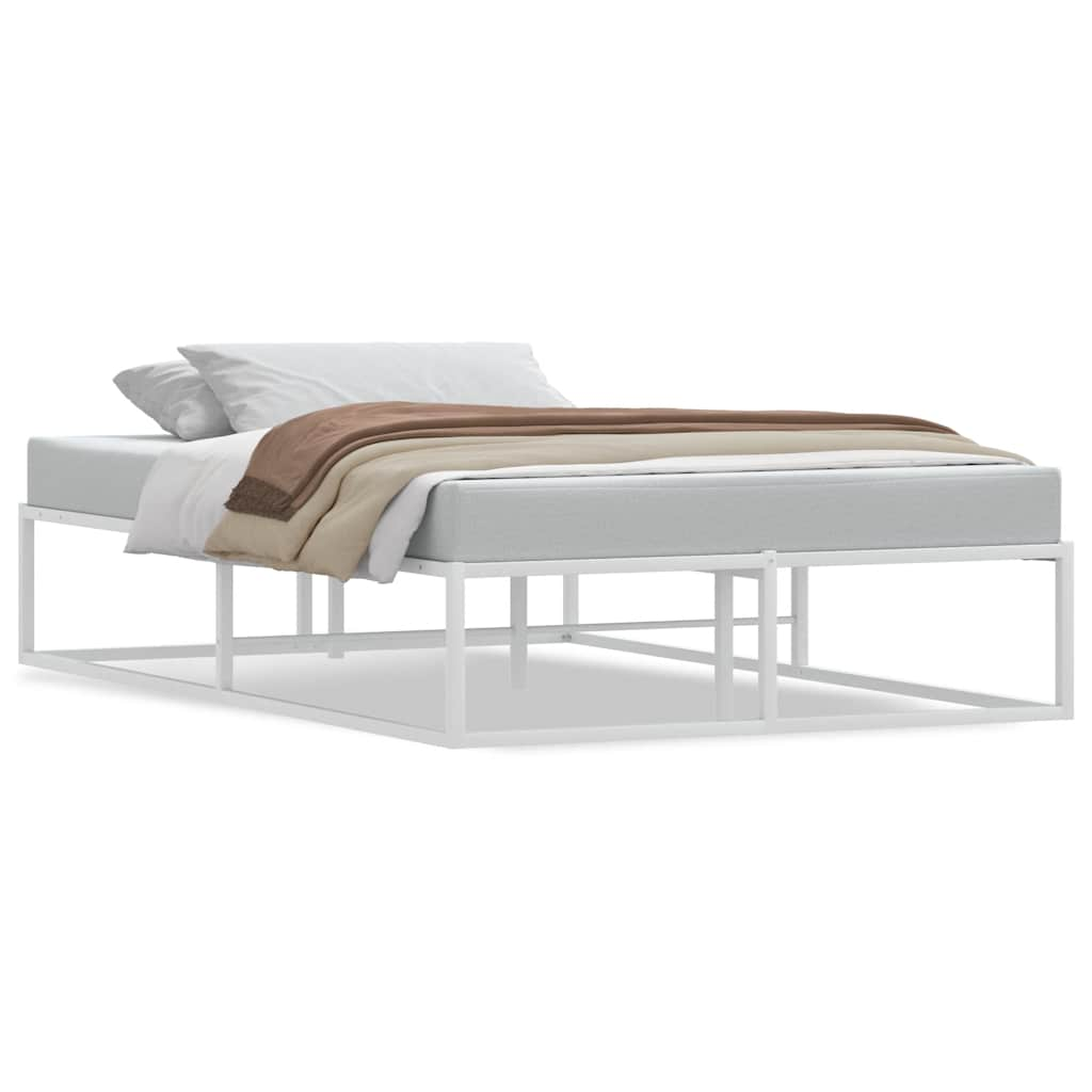 Bed frame without mattress white 120x200 cm metal