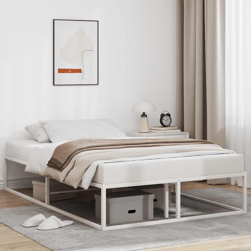 Bed frame without mattress white 120x200 cm metal