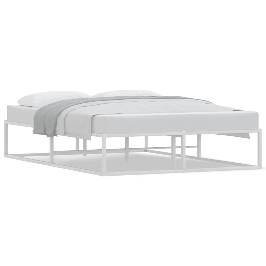 Bed frame without mattress white 140x200 cm metal