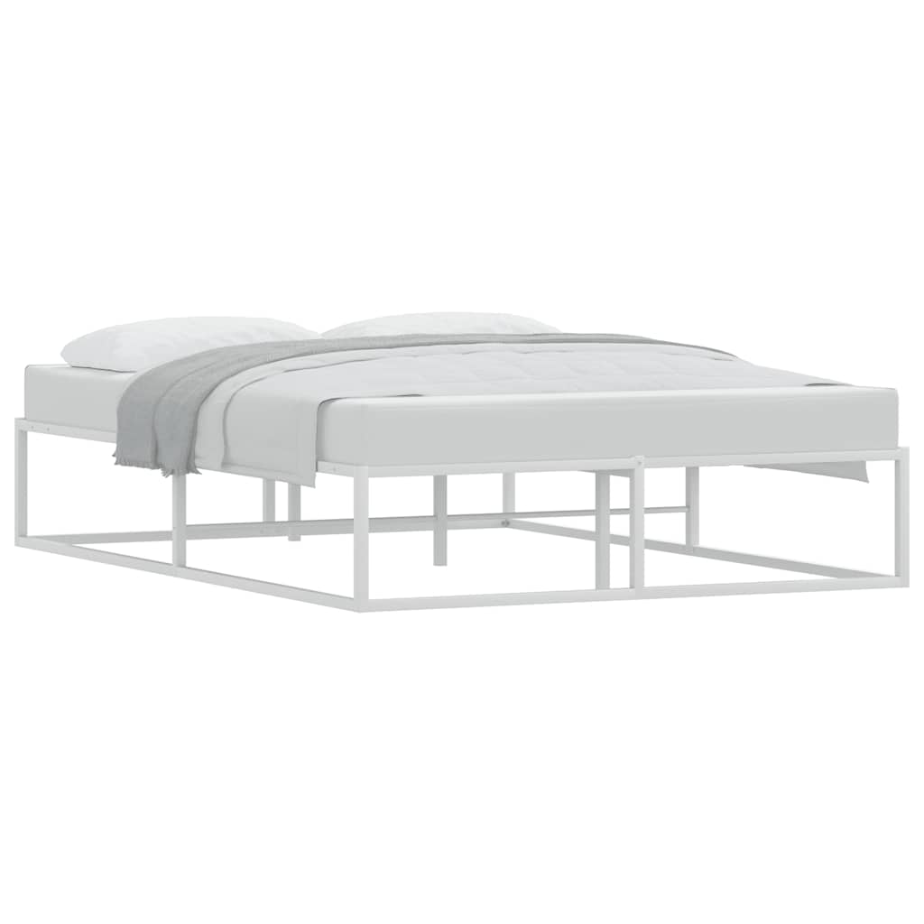 Bed frame without mattress white 140x200 cm metal