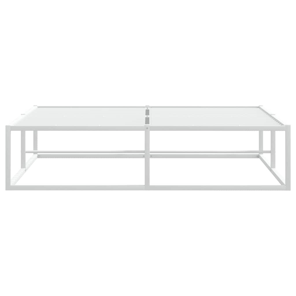 Bed frame without mattress white 140x200 cm metal