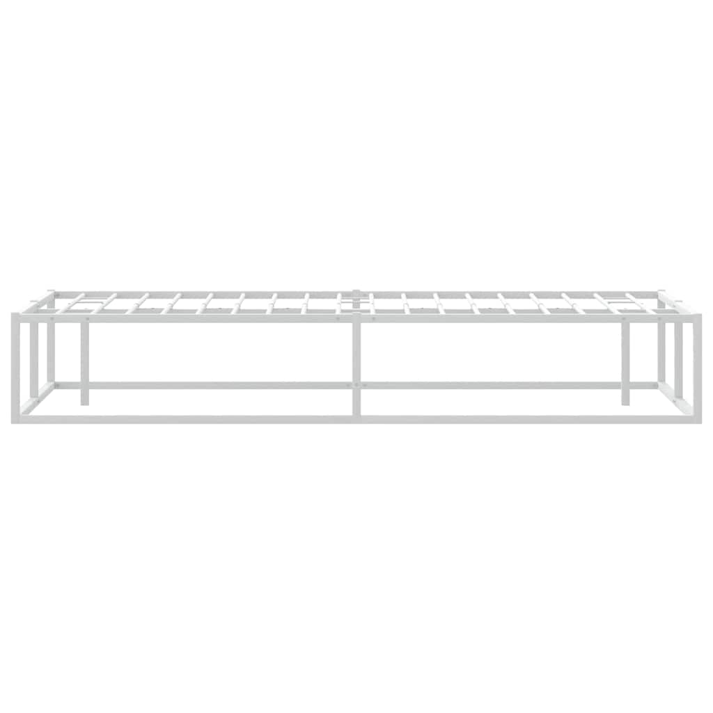 Bed frame without mattress white 140x200 cm metal