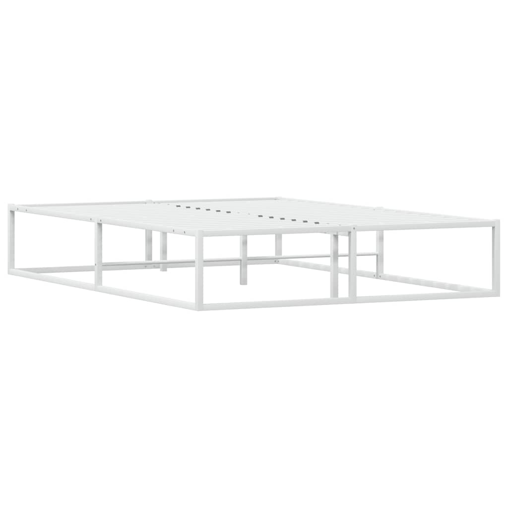 Bed frame without mattress white 140x200 cm metal