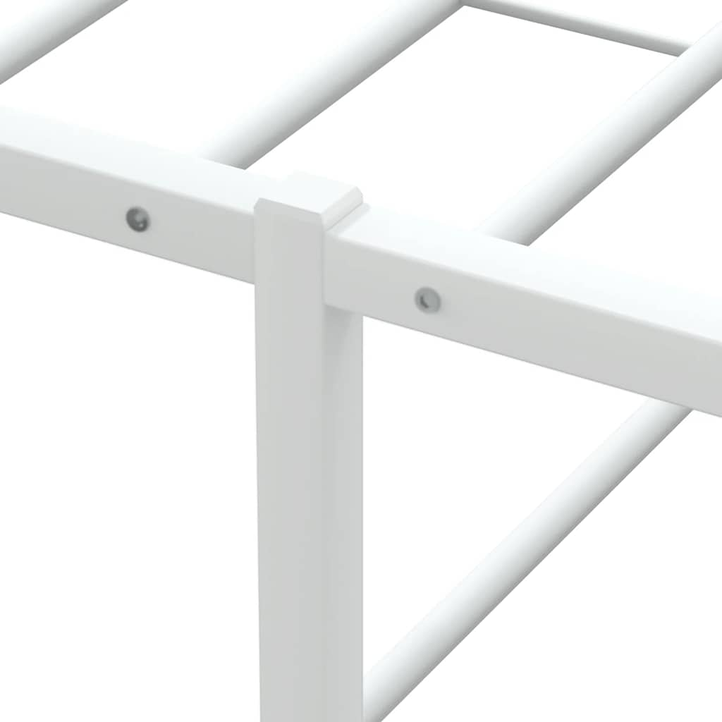 Bed frame without mattress white 140x200 cm metal