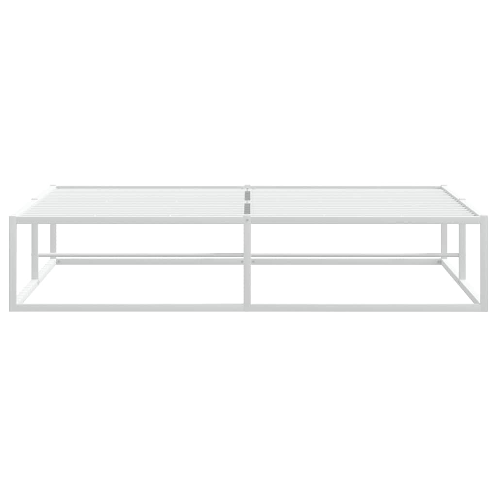 Bed frame without mattress white 160x200 cm metal