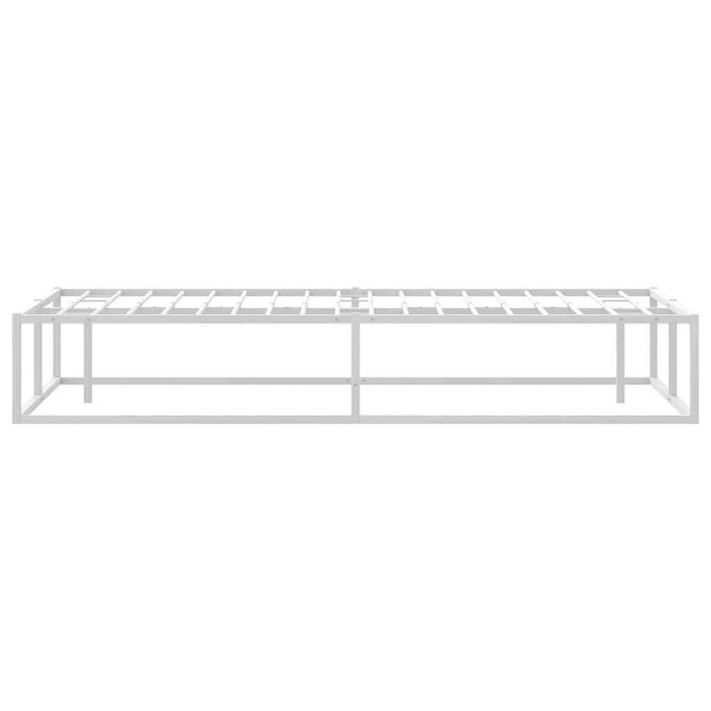 Bed frame without mattress white 160x200 cm metal