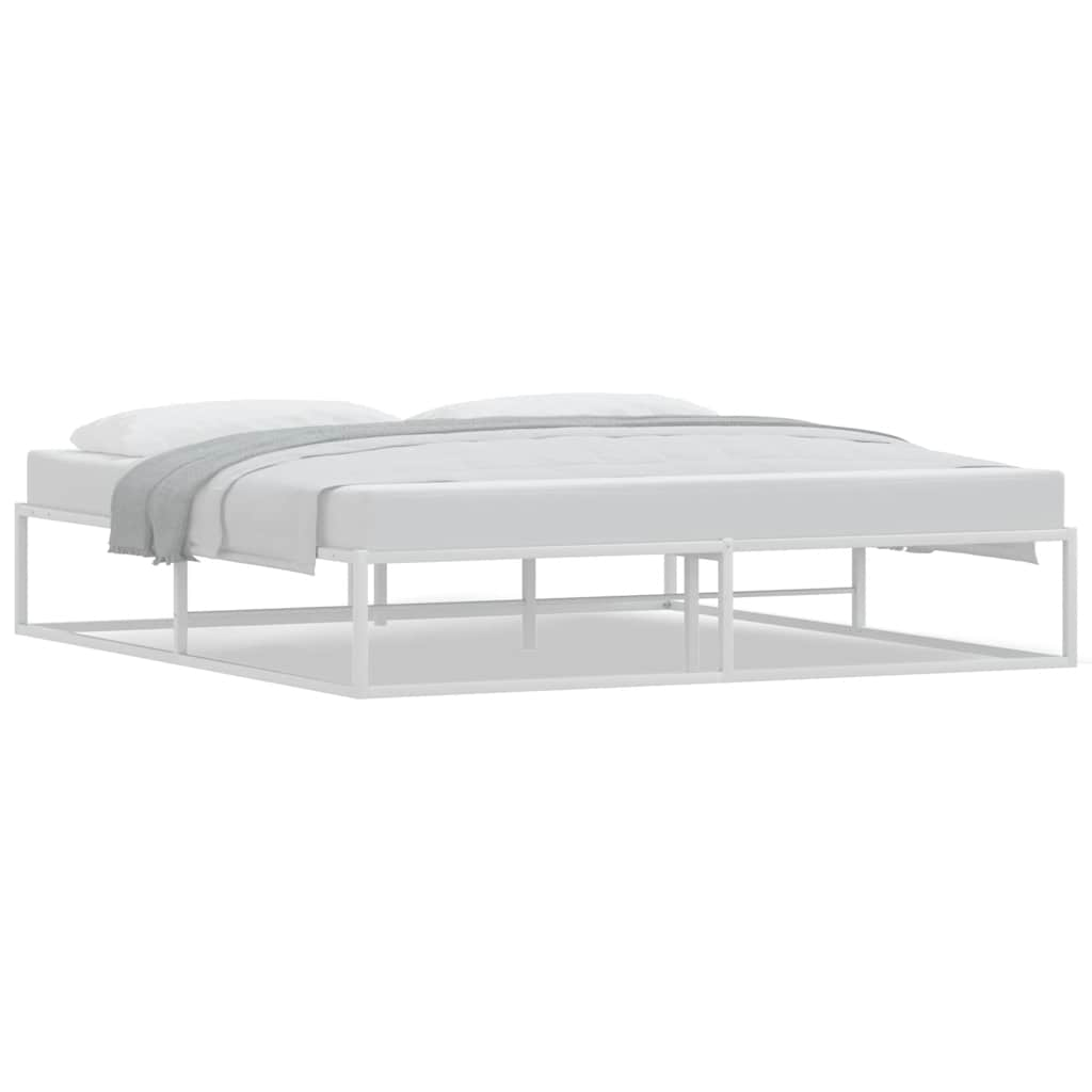 Bed frame without mattress white 180x200 cm metal