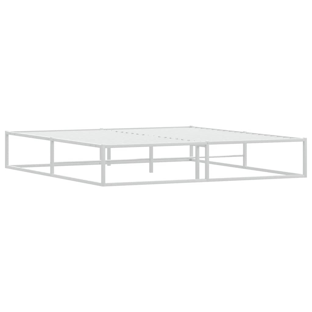 Bed frame without mattress white 180x200 cm metal