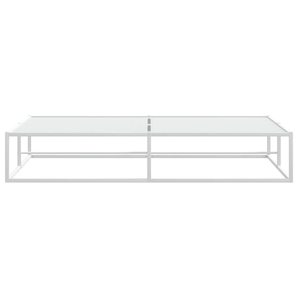 Bed frame without mattress white 180x200 cm metal