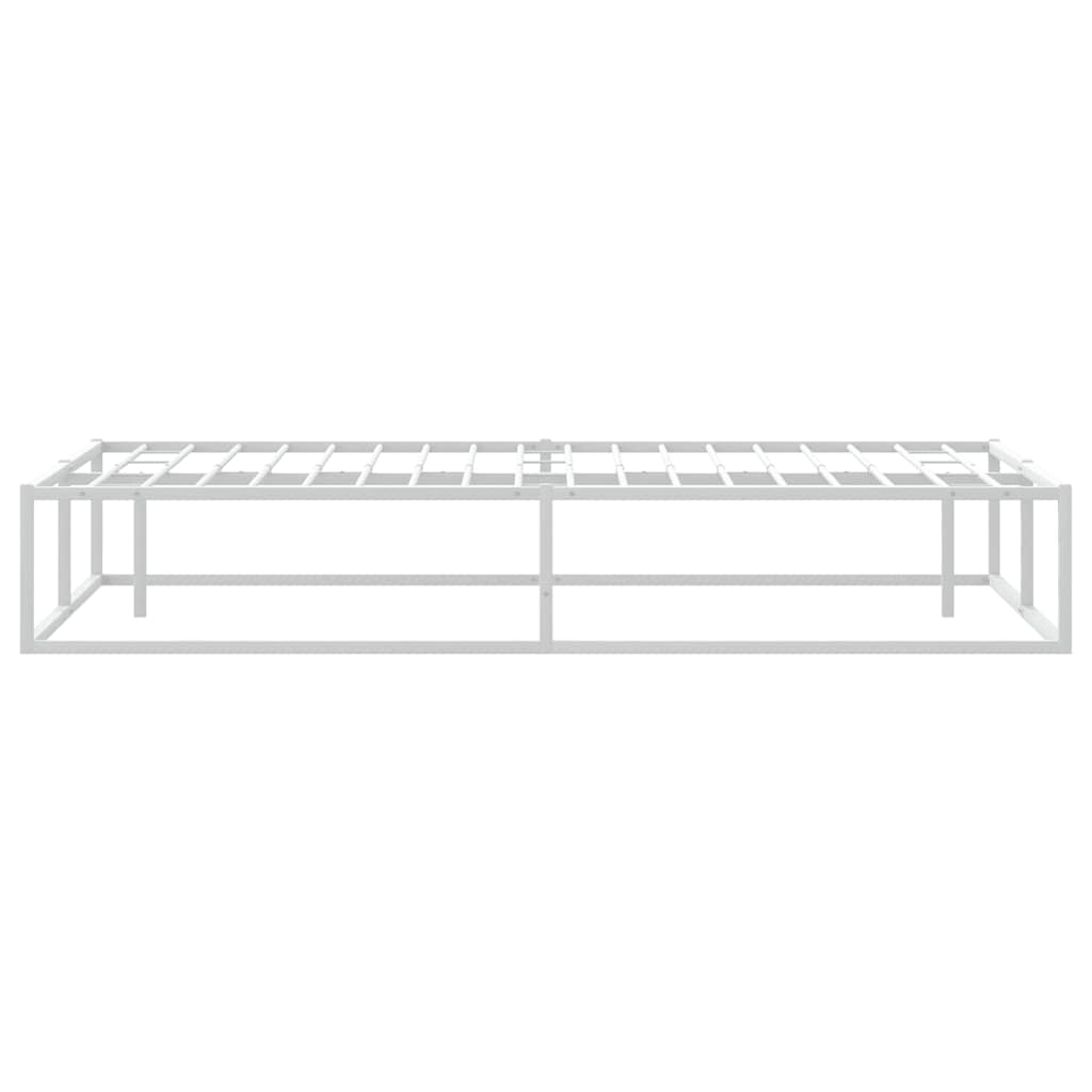 Bed frame without mattress white 180x200 cm metal