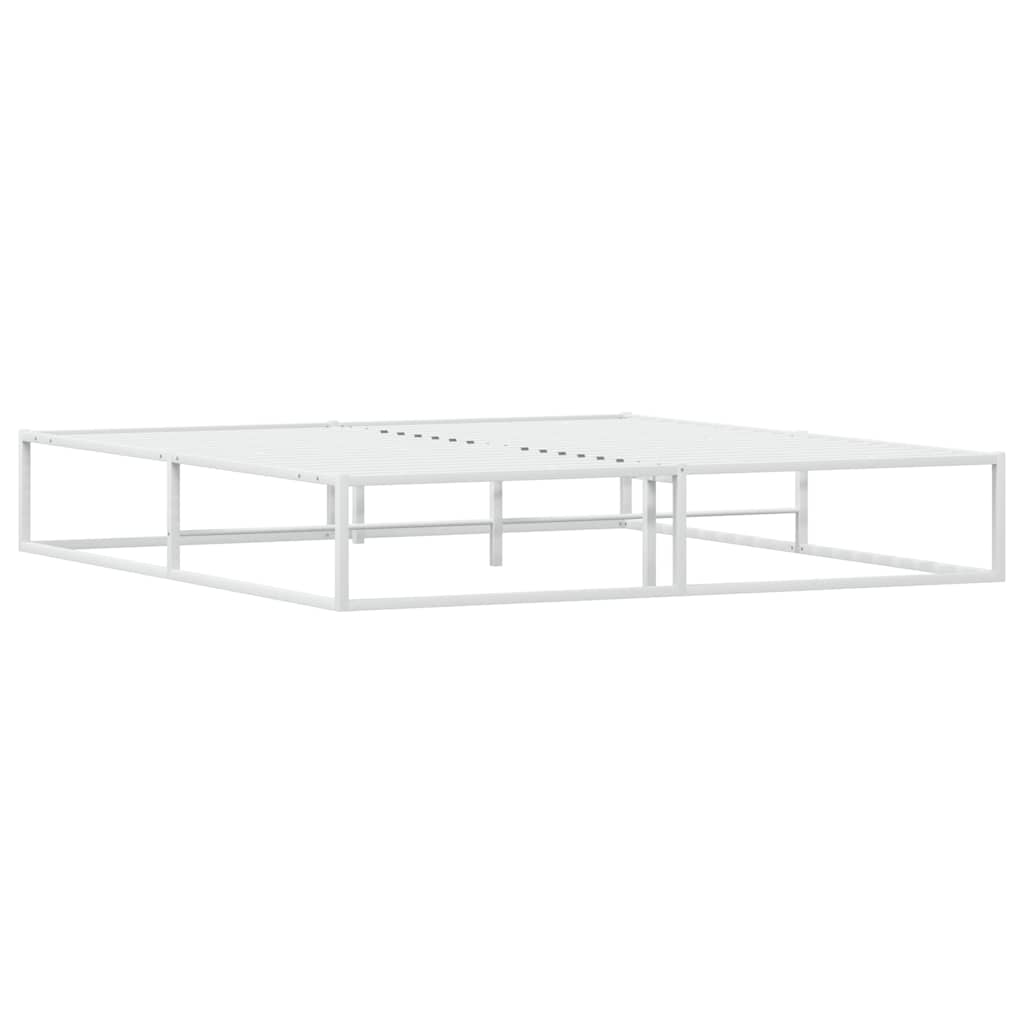 Bed frame without mattress white 180x200 cm metal