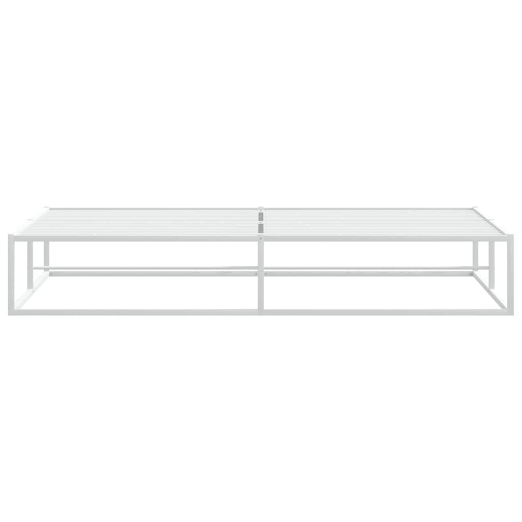 Bed frame without mattress white 200x200 cm metal