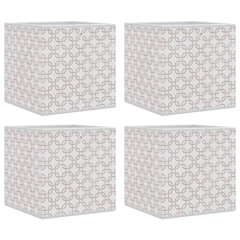 Folding boxes 4 pieces cream 32x32x32 cm fleece